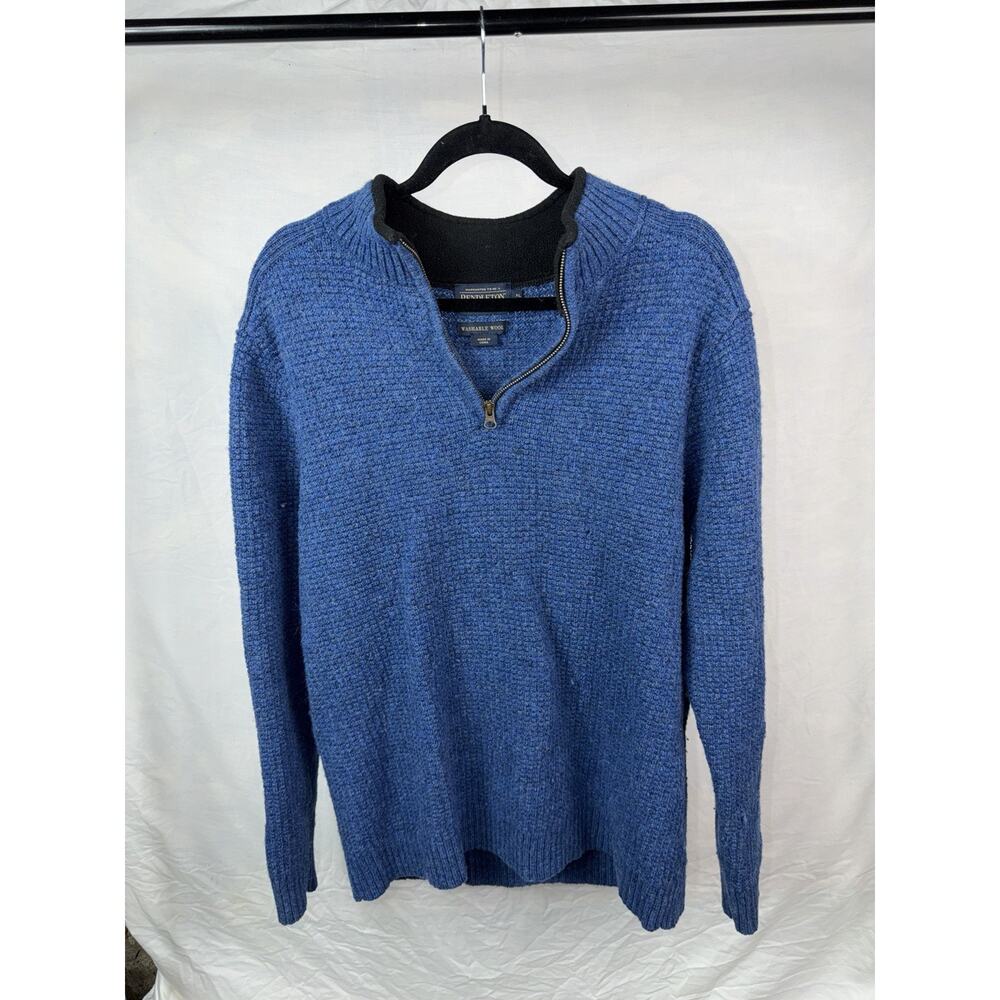 Pendleton Men's Washable Wool 1/4 Zip Sweater XL Blue Knit Pullover